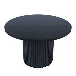 Auden 48\" Round Mid-Century Modern Fluted Pedestal Base Dining Table