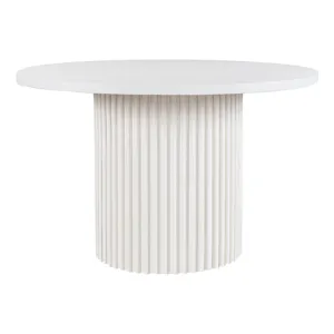 Auden 48\" Round Mid-Century Modern Fluted Pedestal Base Dining Table