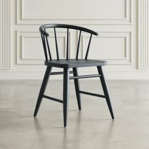 Fitz Traditional Solid Wood Curved Back Spindle Dining Chair(Set Of 2)