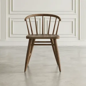 Fitz Traditional Solid Wood Curved Back Spindle Dining Chair(Set Of 2)