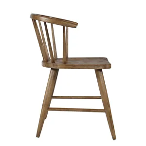 Fitz Traditional Solid Wood Curved Back Spindle Dining Chair(Set Of 2)