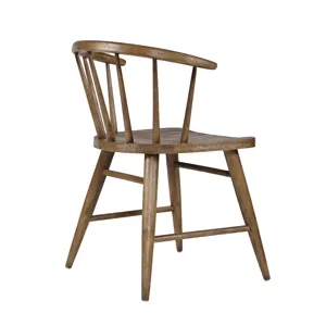 Fitz Traditional Solid Wood Curved Back Spindle Dining Chair(Set Of 2)