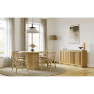 Fitz Traditional Solid Wood Curved Back Spindle Dining Chair(Set Of 2)