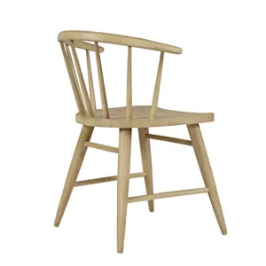Fitz Traditional Solid Wood Curved Back Spindle Dining Chair(Set Of 2)