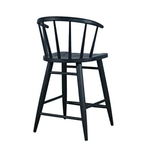 Fitz Traditional Solid Wood Curved Back Spindle Counter Stool