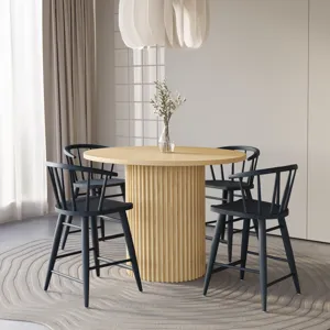 Fitz Traditional Solid Wood Curved Back Spindle Counter Stool