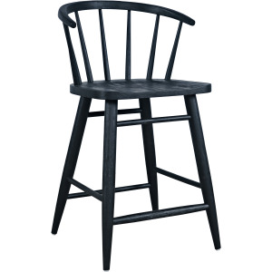 Fitz Traditional Solid Wood Curved Back Spindle Counter Stool