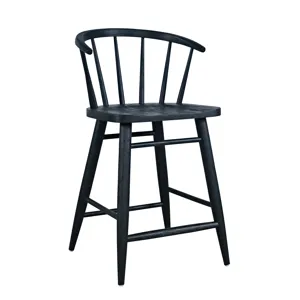 Fitz Traditional Solid Wood Curved Back Spindle Counter Stool