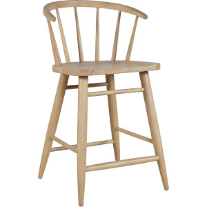 Fitz Traditional Solid Wood Curved Back Spindle Counter Stool