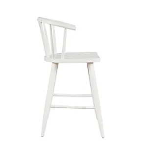 Fitz Traditional Solid Wood Curved Back Spindle Counter Stool