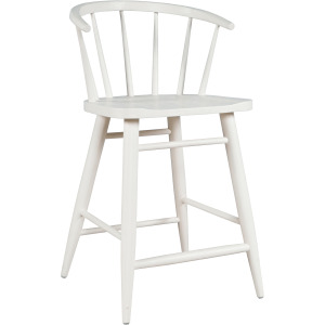 Fitz Traditional Solid Wood Curved Back Spindle Counter Stool