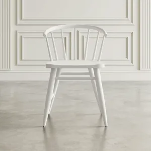 Fitz Traditional Solid Wood Curved Back Spindle Dining Chair(Set Of 2)