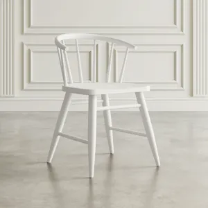 Fitz Traditional Solid Wood Curved Back Spindle Dining Chair(Set Of 2)