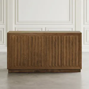 Maven 60\" Mid-Century Modern Fluted Four Door Sideboard Storage Cabinet