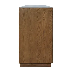 Maven 60\" Mid-Century Modern Fluted Four Door Sideboard Storage Cabinet