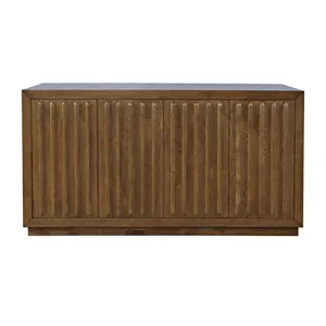 Maven 60\" Mid-Century Modern Fluted Four Door Sideboard Storage Cabinet