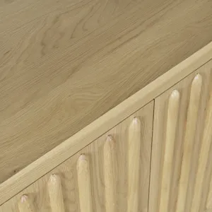 Maven 60\" Mid-Century Modern Fluted Four Door Sideboard Storage Cabinet