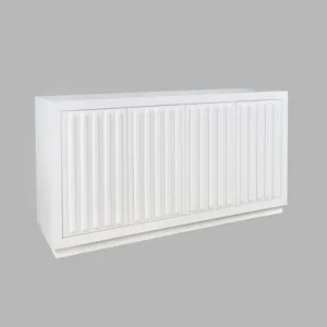 Maven 60\" Mid-Century Modern Fluted Four Door Sideboard Storage Cabinet