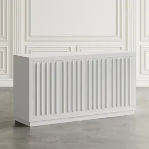 Maven 60\" Mid-Century Modern Fluted Four Door Sideboard Storage Cabinet