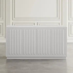 Maven 60\" Mid-Century Modern Fluted Four Door Sideboard Storage Cabinet