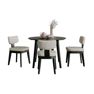 Percy 42" Contemporary Five Piece Drop-Leaf Dining Set With Upholstered Dining Chairs