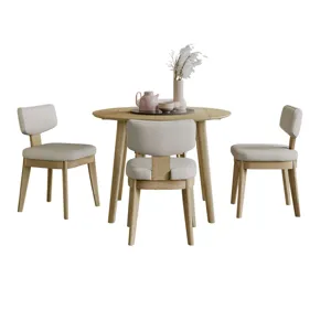 Percy 42" Contemporary Five Piece Drop-Leaf Dining Set With Upholstered Dining Chairs