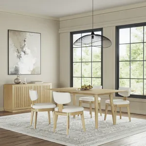 Tate Mid-Century Modern Split Back Upholstered Dining Chair(Set Of 2)