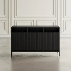 Ryder 50\" Modern Fluted Door Solid Wood Console Storage TV Stand Cabinet