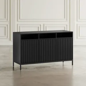 Ryder 50\" Modern Fluted Door Solid Wood Console Storage TV Stand Cabinet