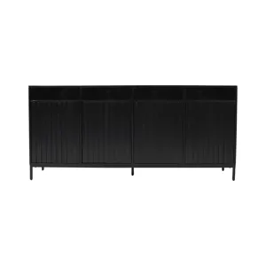 Ryder 70\" Modern Fluted Door Solid Wood Console Storage TV Stand Cabinet