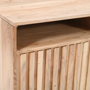 Ryder 60\" Modern Fluted Door Solid Wood Console Storage TV Stand Cabinet