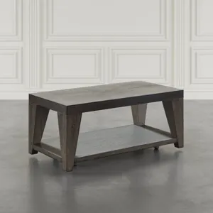 Laurel Creek Modern Contemporary 50\" Coffee Table With Storage Shelf And Hidden Casters