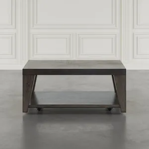 Laurel Creek Modern Contemporary 50\" Coffee Table With Storage Shelf And Hidden Casters
