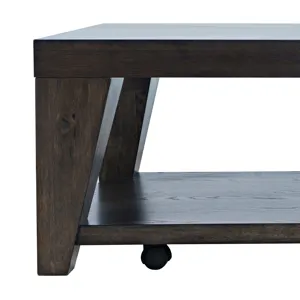 Laurel Creek Modern Contemporary 50\" Coffee Table With Storage Shelf And Hidden Casters