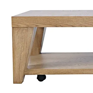 Laurel Creek Modern Contemporary 50\" Coffee Table With Storage Shelf And Hidden Casters