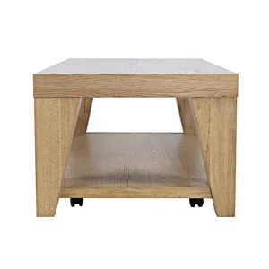 Laurel Creek Modern Contemporary 50\" Coffee Table With Storage Shelf And Hidden Casters