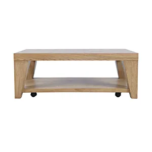 Laurel Creek Modern Contemporary 50\" Coffee Table With Storage Shelf And Hidden Casters
