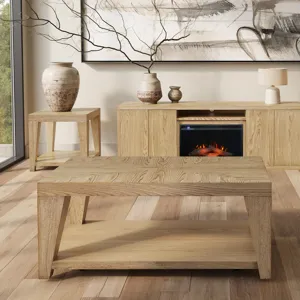 Laurel Creek Modern Contemporary 50\" Coffee Table With Storage Shelf And Hidden Casters