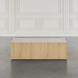 Laurel Creek Modern Contemporary 52\" Block Coffee Table With Hidden Casters