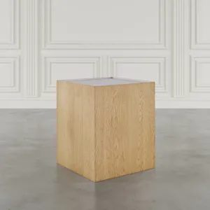 Laurel Creek Modern Contemporary Square Block Pedestal End Table