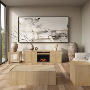 Laurel Creek Modern Contemporary 78" Electric LED Fireplace With Storage