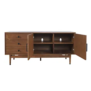 Olson 57\" Mid-Century Modern Scandinavian Console TV Stand Storage Cabinet