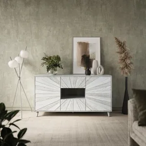 Reece 60\" Mid-Century Modern Starburst TV Stand Console Storage Cabinet