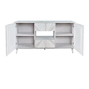 Reece 60\" Mid-Century Modern Starburst TV Stand Console Storage Cabinet