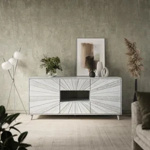 Reece 70\" Mid-Century Modern Starburst TV Stand Console Storage Cabinet