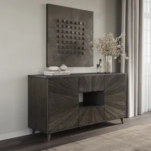 Reece 60\" Mid-Century Modern Starburst TV Stand Console Storage Cabinet