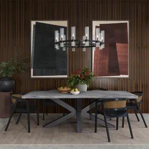 Nordic Ridge 94" Modern Rustic Solid Wood Live Edge Dining Table