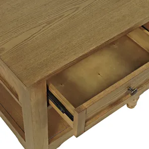 Brentwood Modern Transitional 24\" Square End Table With Drawer And Storage Shelf