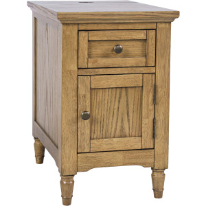 Brentwood Modern Transitional USB Charging End Table With Storage Cabinet