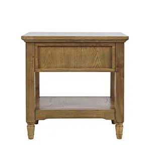 Brentwood Modern Transitional Chairside End Table With Drawer And Storage Shelf